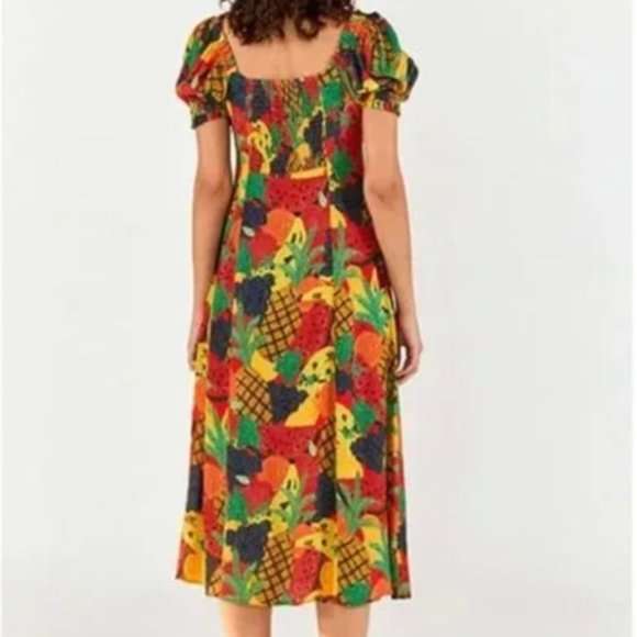 FARM Rio Fruit Salad Square Neck Midi Dress - Picture 2 of 13
